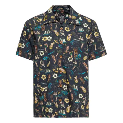 King Kerosin Tropical Hawaiian-style shirt deluxe Short-sleeved Shirt black