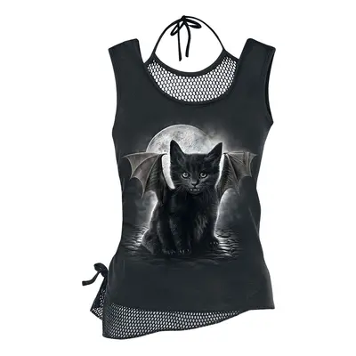 Spiral Bat Cat Top black