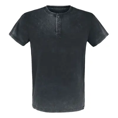 Black Premium by EMP T-Shirt with Wash and Button Placket T-Shirt olive