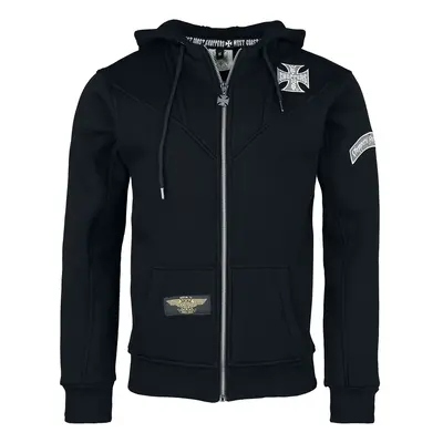 West Coast Choppers WCC OG Classic Panel Zip Hoodie Hooded zip black