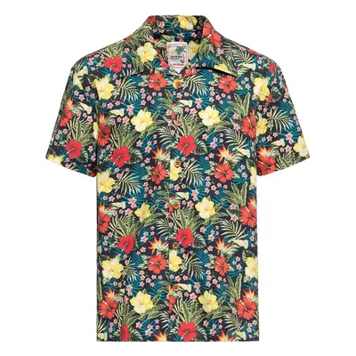 King Kerosin Tropical Hawaiian-style shirt Short-sleeved Shirt black