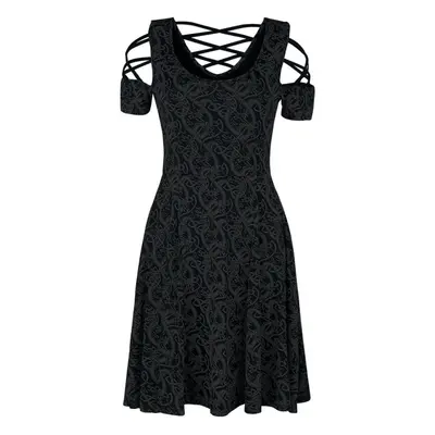 Black Premium by EMP Dress with Lacing and Celtic-Style Print Short dress black