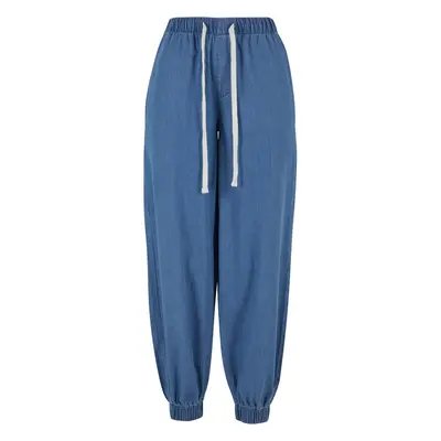 Urban Classics Ladies Light Denim Joggers Tracksuit Trousers blue