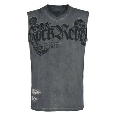 Rock Rebel by EMP Grey Tank Top with Wash and Print Tanktop grey