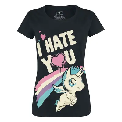 Unicorn I Hate You T-Shirt black