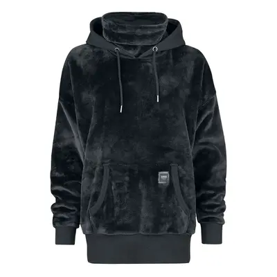 Black Premium by EMP Fluffy hoody with high collar Hooded sweater black