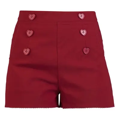 Voodoo Vixen Heart Button Shorts Shorts red