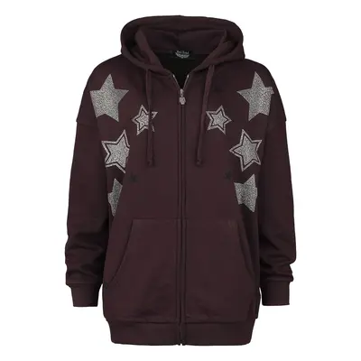 Rock Rebel by EMP Hoodie with stars Hooded zip burgundy