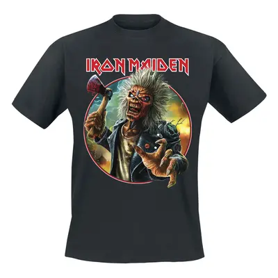 Iron Maiden Axe Eddie Circle T-Shirt black