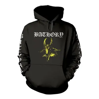 Bathory Goat Yellow Hooded sweater black