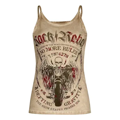 Rock Rebel by EMP Beige Top with Wash and Print Top beige