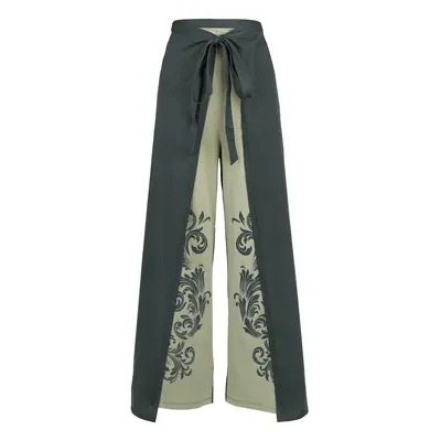 Black Premium by EMP Wrap Trousers with Ornaments Cloth Trousers dark green