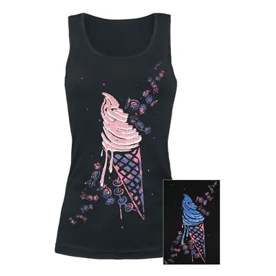 Full Volume by EMP Tank top with sequins and print Top black