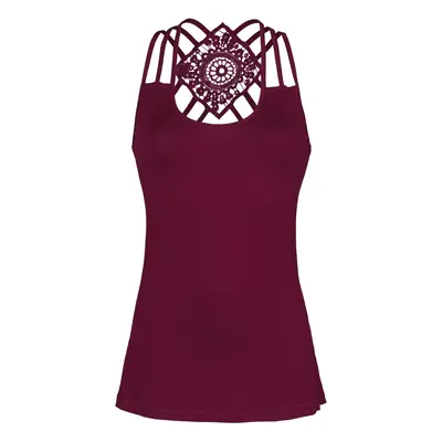 RED by EMP Top with lace details on the back Top burgundy