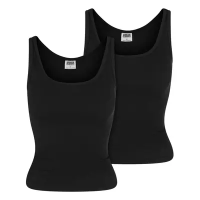 Urban Classics Ladies Organic Basic Rib Vest 2-pack Top black