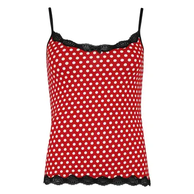 Pussy Deluxe Dotties Classic Top Top red white