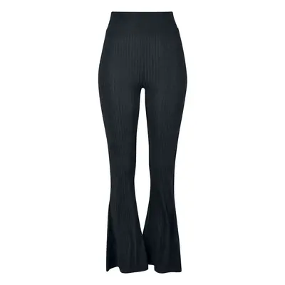 Urban Classics Ladies High Waist Rib Flared Leggings Leggings black