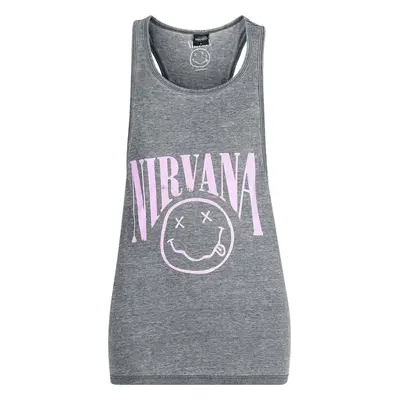 Nirvana Curved Logo Top mottled dark grey