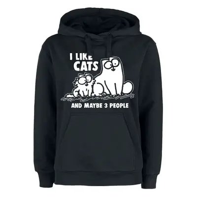 Simon' s Cat I Like Cats And Maybe 3 People Hooded sweater black