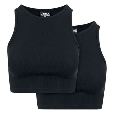 Urban Classics Pre-Pack Ladies Cropped Rib Top 2-Pack Top black