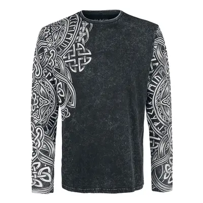 Black Premium by EMP Black Long-Sleeve Shirt with Wash and Print Long-sleeve Shirt black