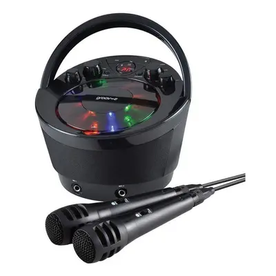 Groov-e Portable Karaoke Boombox Machine with CD Player and Bluetooth Wireless Playback - Black 