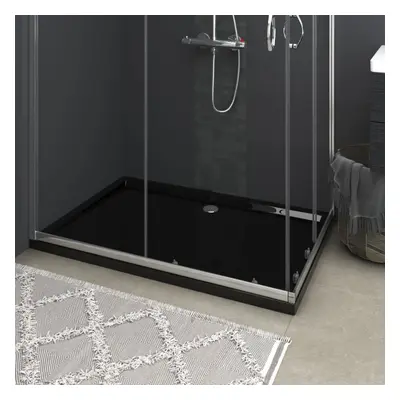 vidaXL Rectangular ABS Shower Base Tray Black Bathroom Plumbing Shower Parts