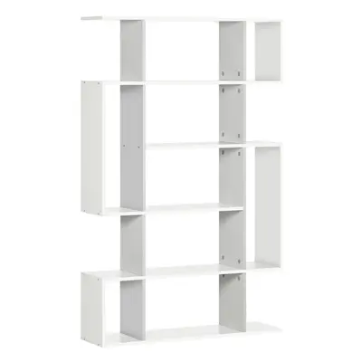 HOMCOM 5-Tier Bookshelf Freestanding Decorative Storage Shelves for Home White