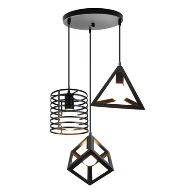 Antique Industrial Pendant Light Black Creative Metal Heads Ceiling Light DIY Adjustable Chandel