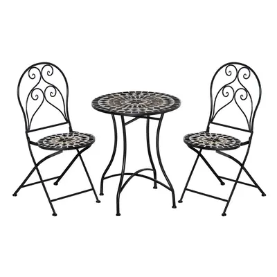 Outsunny PCs Garden Bistro Set W/ Balcony Table and Chairs Metal