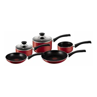 Tefal A161S545 Bistrol Enamel 5-Piece Cookware Set - Red