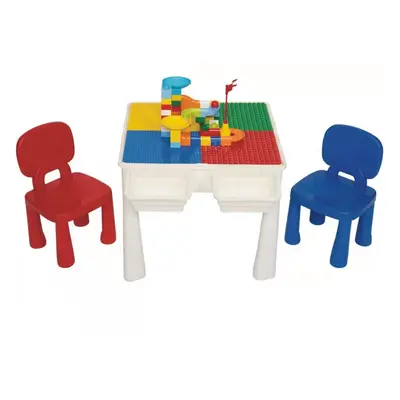 Kids Multi Activity 4-in-1 Table & Chairs Building Blocks Table