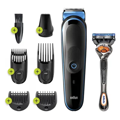 Braun 7-in-1 All-in-one Trimmer MGK3245, Beard Trimmer for Men, Hair Clipper and Face Trimmer wi