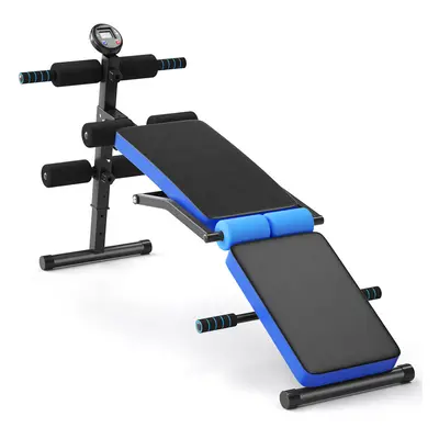 Adjustable Sit Up Bench Foldable Abdominal Training Workout Machine LCD Monitor