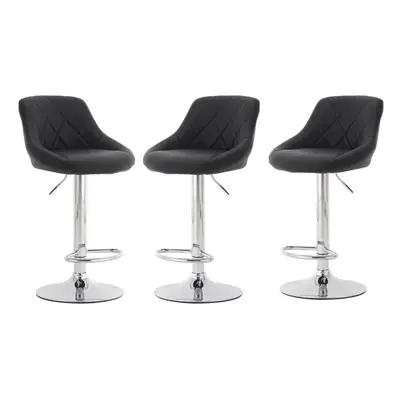 Set of Black Milan Bar Stools, swivel height adjustable bar stools