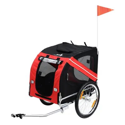 PawHut Bicycle Dog Trailer - Red | Pet Bike Trailer