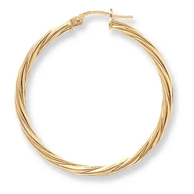 9ct Yellow Gold Extra Extra Large Twist Hoop Earrings