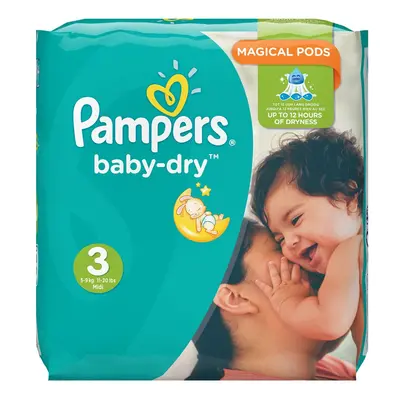 Pampers Baby-Dry Extra Layer Nappies Monthly Saving Pack - Size 3, Pack of