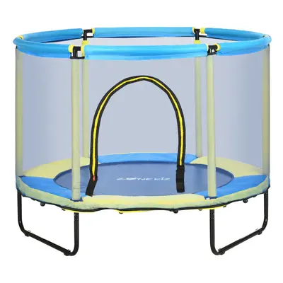 ZONEKIZ 55" Kids Trampoline with Enclosure Net for Toddler Years Blue