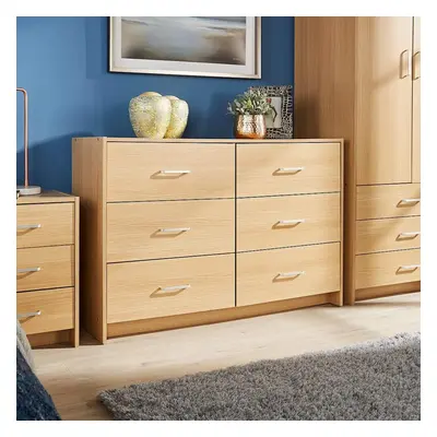 Stratford Wide Chest of Drawers Oak Bedroom Storage Drawers Metal Runners