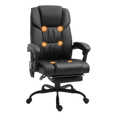 Vinsetto PU Leather Massage Office Chair Height Adjustable Computer Chair Black