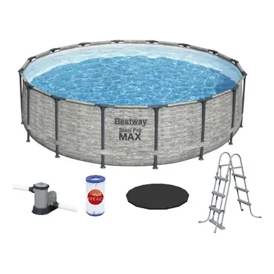 Bestway Swimming Pool 16ft x 48in Steel Pro MAX Deep Grey BW5619E