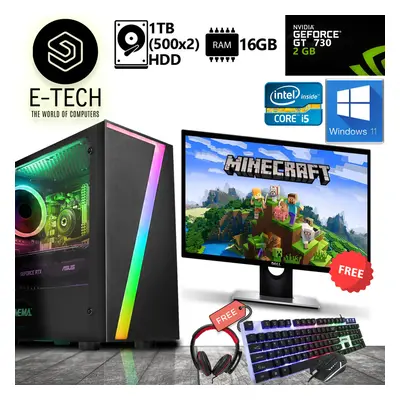 Gaming PC Computer Bundle Intel Quad Core i5 16GB DDR3 1TB GT W10