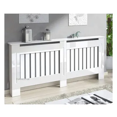 Modern High Gloss White Radiator Cover Extra Large