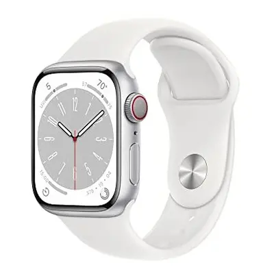 Apple Watch Series (GPS + Cellular 41mm) Smart watch - Silver Aluminium Case with White Sport Ba