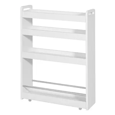 SoBuyÂ® NSR01-W, Tiers Serving Trolley Slide Out Storage Rack Shelf on Wheels