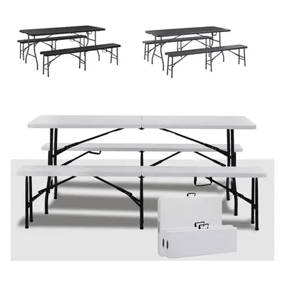 AREBOS beer bench set 3-piece set table + x bench | marquee set for indoors - outdoors | beer ta