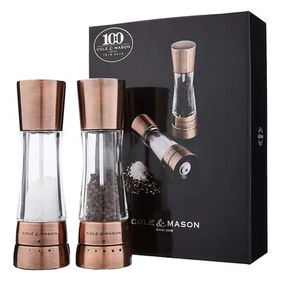 Cole & Mason Gourmet Precision Derwent Salt and Pepper Mill Gift Set, Stainless Steel, Copper, m