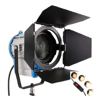 2000W Pro Fresnel Tungsten Halogen Video Spotlight with Built In Dimmer, Bulb & Barndoor