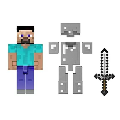 Mattel Minecraft Diamond Level Steve, 5.5-inch Collector Action Figure with Die-cast Accessories